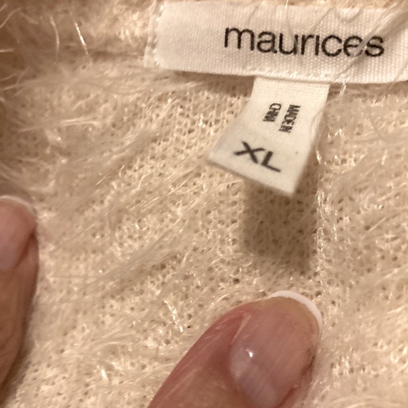 Cream fuzzy , Cosy cardigan open sweater - Picture 7 of 7